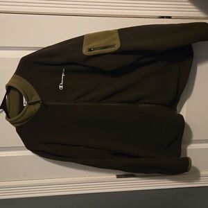 Champion hunter green zip sweater
